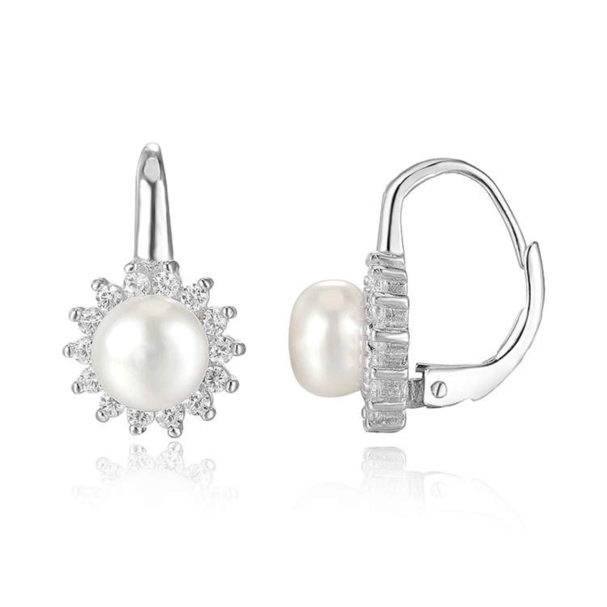 Ganci Per Orecchi A Leva In Argento Sterling 925 - Per Cristalli A Goccia (Rivoli) 12mm E 14mm